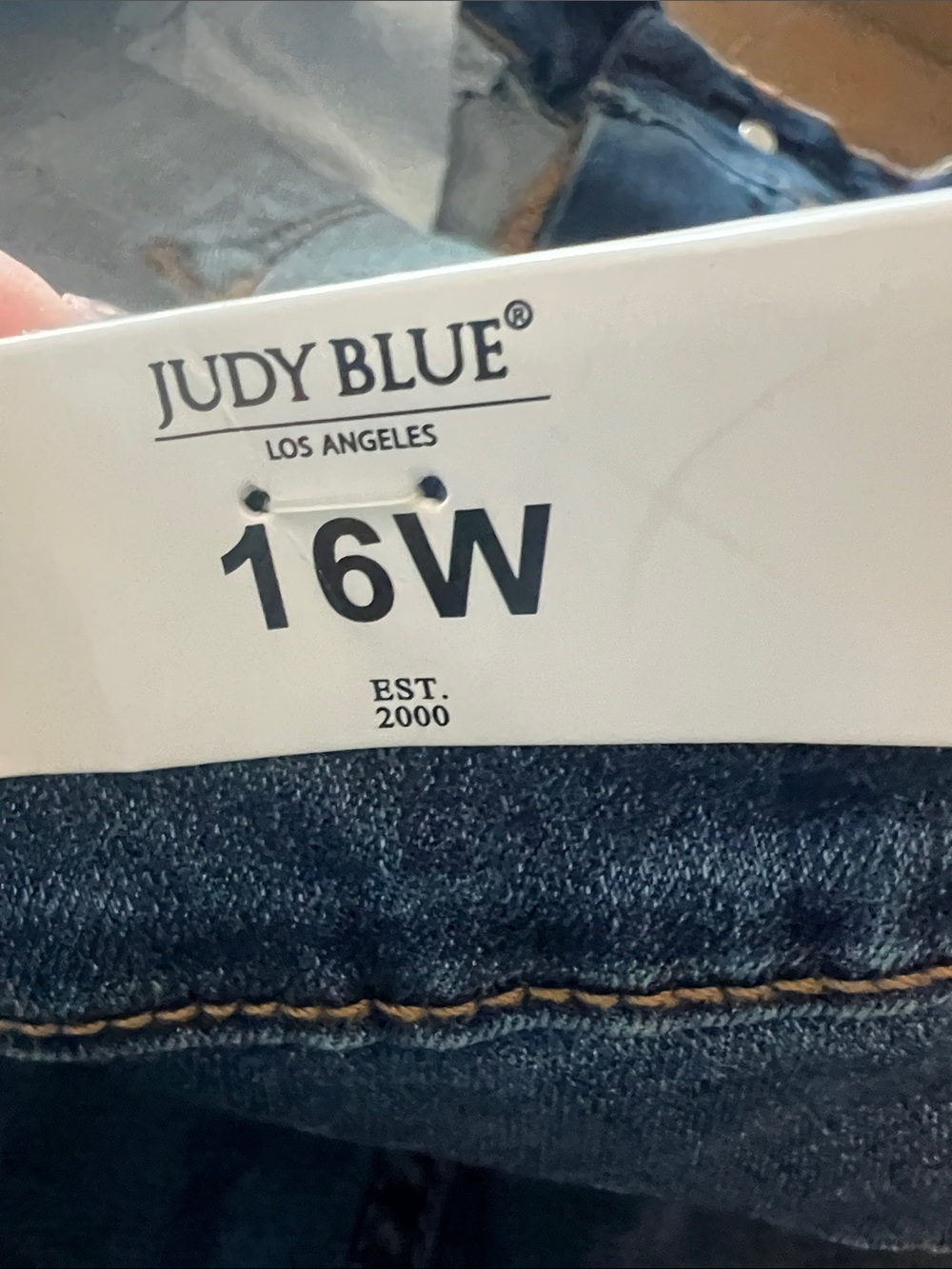 Judy Blue Distressed Dark Blue skinny Jeans with lace detail size 16w - Picture 6 of 6